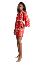 Zaccai Women's Red Satin Abstract Co-ord Set | Grocsy