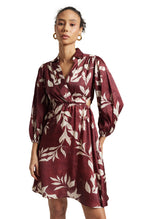Zaccai Women's Brown Satin Abstract Dress | Grocsy