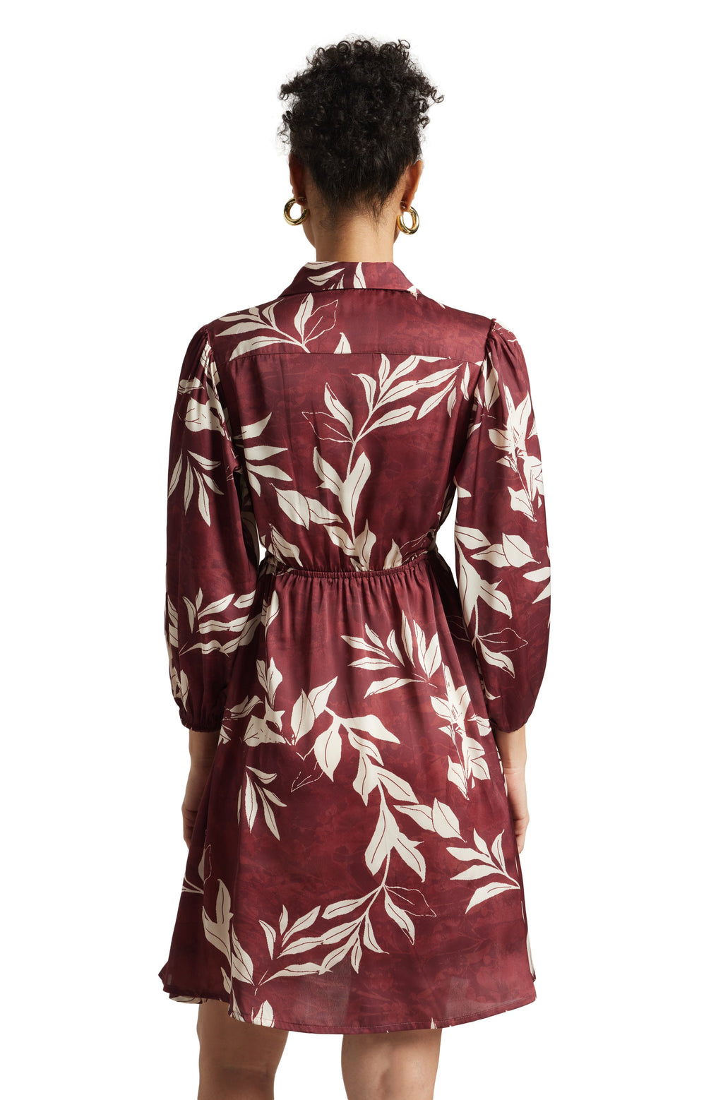 Zaccai Women's Brown Satin Abstract Dress | Grocsy