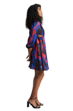 Zaccai Women's Blue Satin Abstract Dress | Grocsy