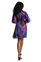 Zaccai Women's Blue Satin Abstract Dress | Grocsy