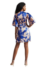 Zaccai Women's Blue Satin Abstract Dress | Grocsy