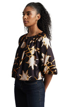 Zaccai Women's Black Satin Abstract Top | Grocsy