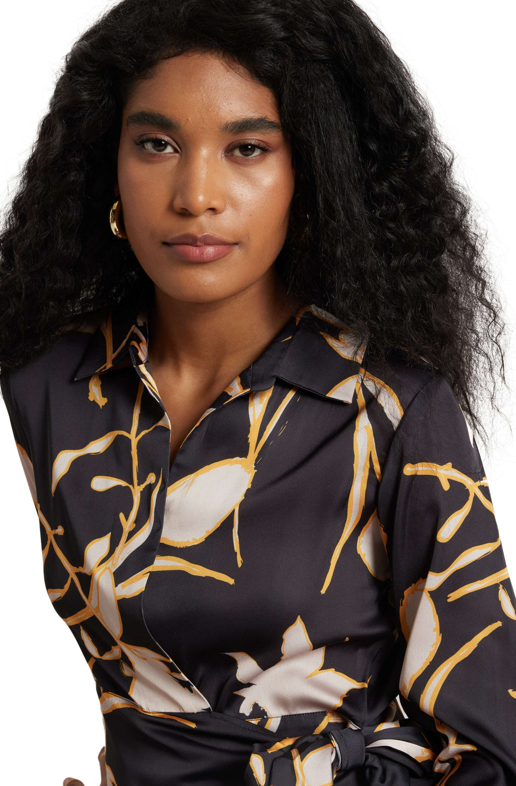 Zaccai Women's Black Satin Abstract Dress | Grocsy