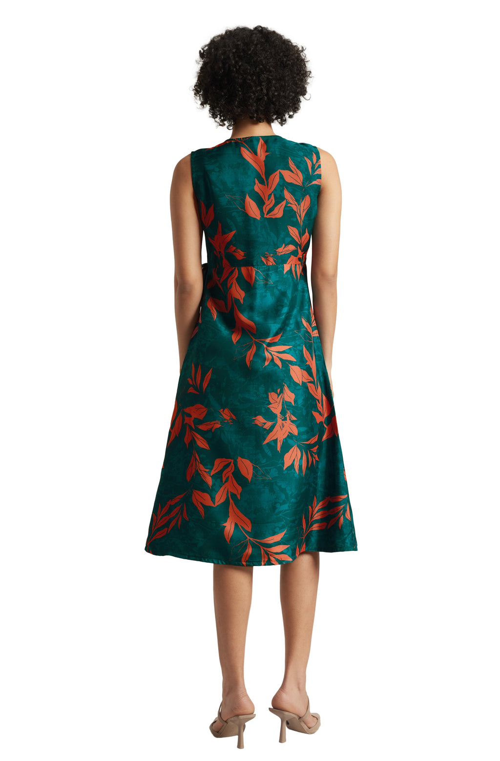 Zaccai Women's Teal Green Organza Floral Dress | Grocsy