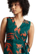 Zaccai Women's Teal Green Organza Floral Dress | Grocsy