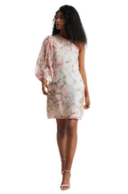 Zaccai Women's Beige Organza Floral Dress | Grocsy