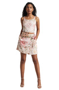 Zaccai Women's Beige Organza Floral Co-ord Set | Grocsy