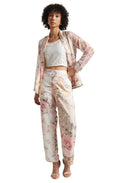 Zaccai Women's Beige Organza Floral Co-ord Set | Grocsy
