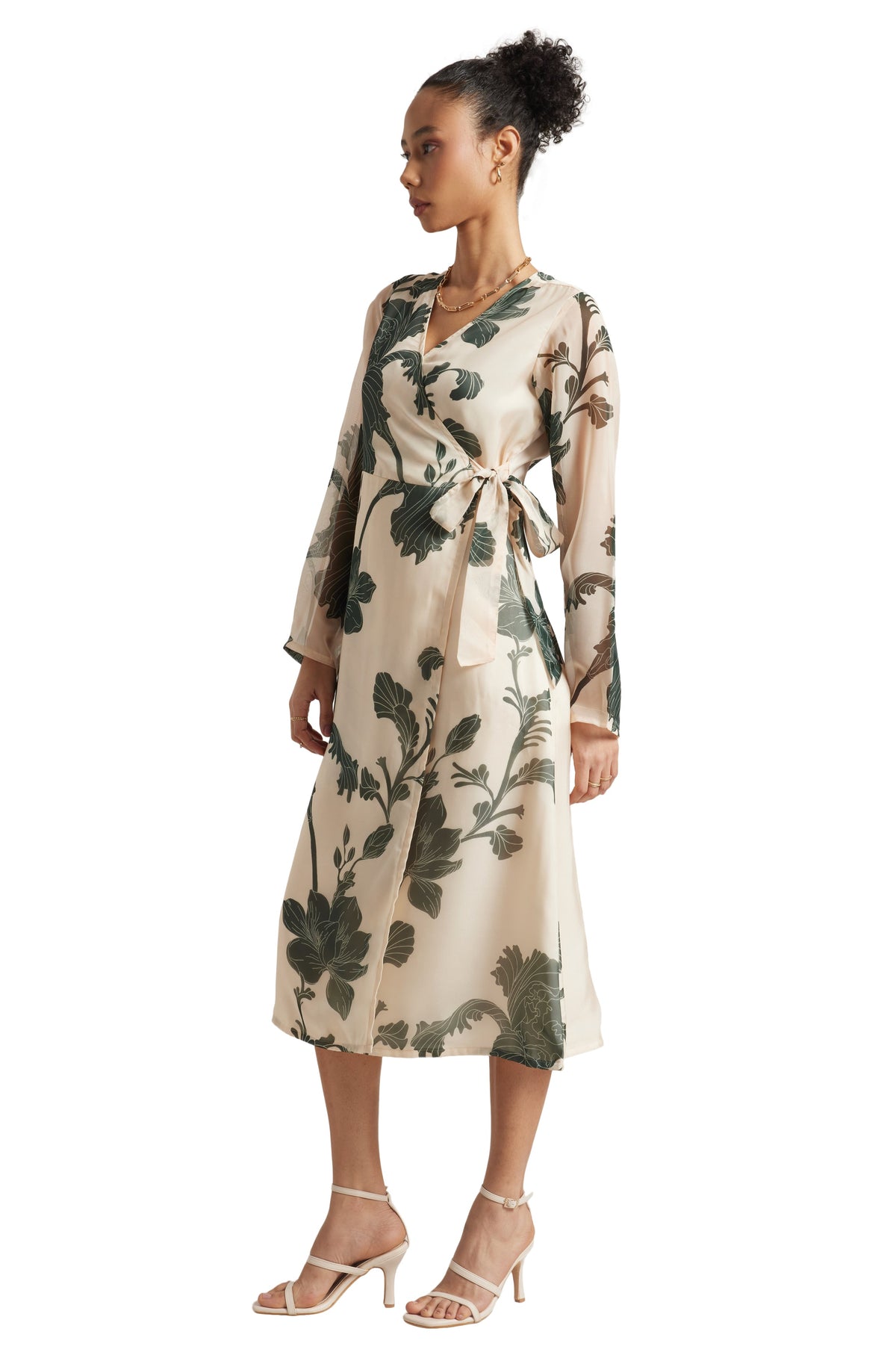 Zaccai Women's Cream Organza Floral Dress | Grocsy