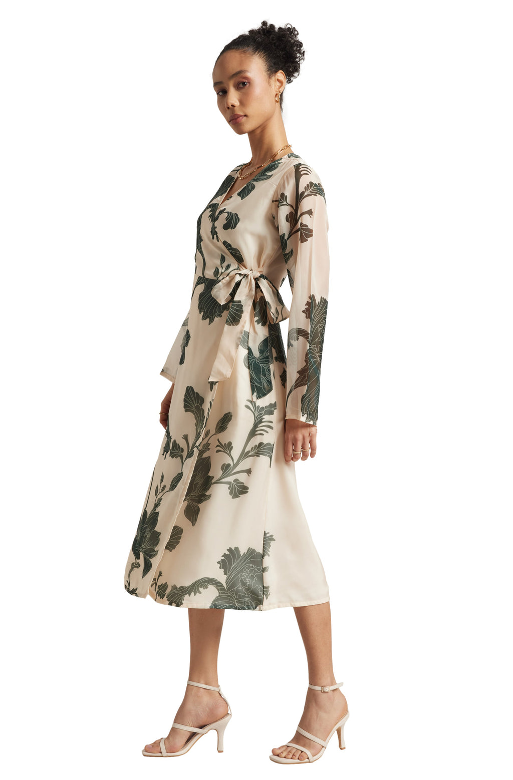 Zaccai Women's Cream Organza Floral Dress | Grocsy