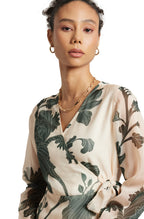 Zaccai Women's Cream Organza Floral Dress | Grocsy