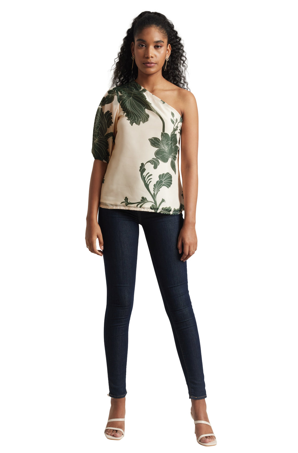 Zaccai Women's Cream Organza Floral Top | Grocsy