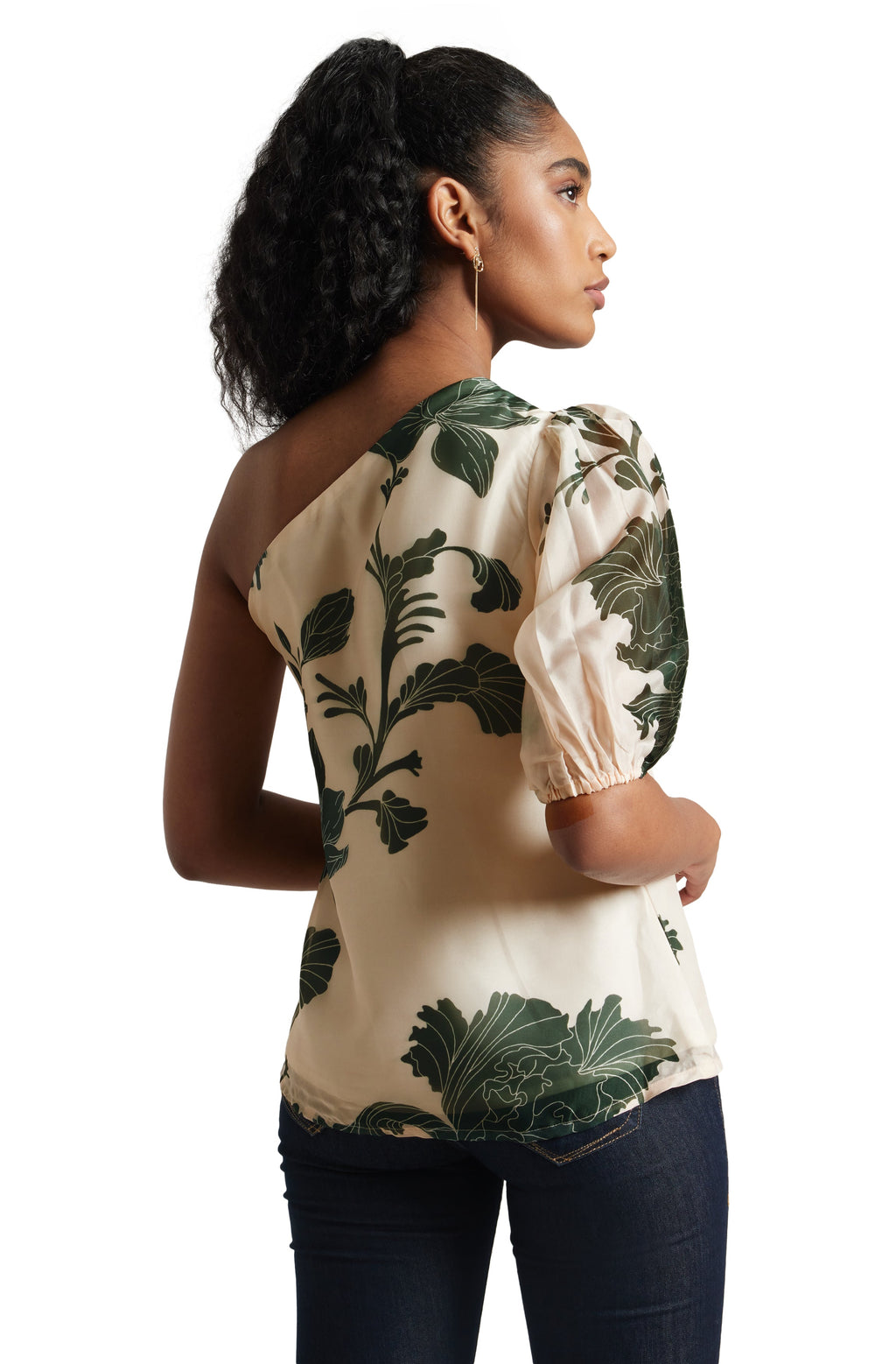 Zaccai Women's Cream Organza Floral Top | Grocsy