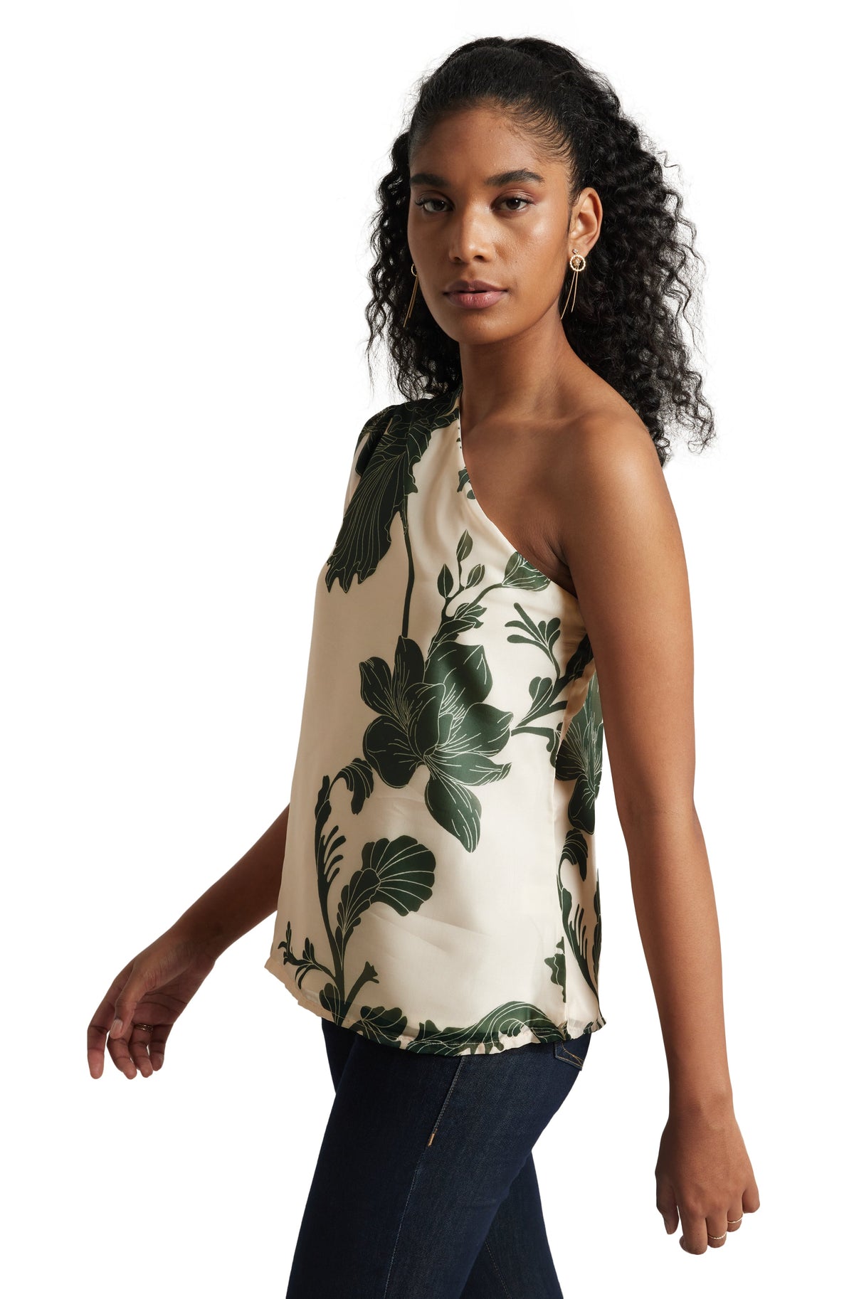 Zaccai Women's Cream Organza Floral Top | Grocsy