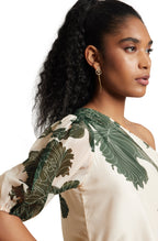Zaccai Women's Cream Organza Floral Top | Grocsy