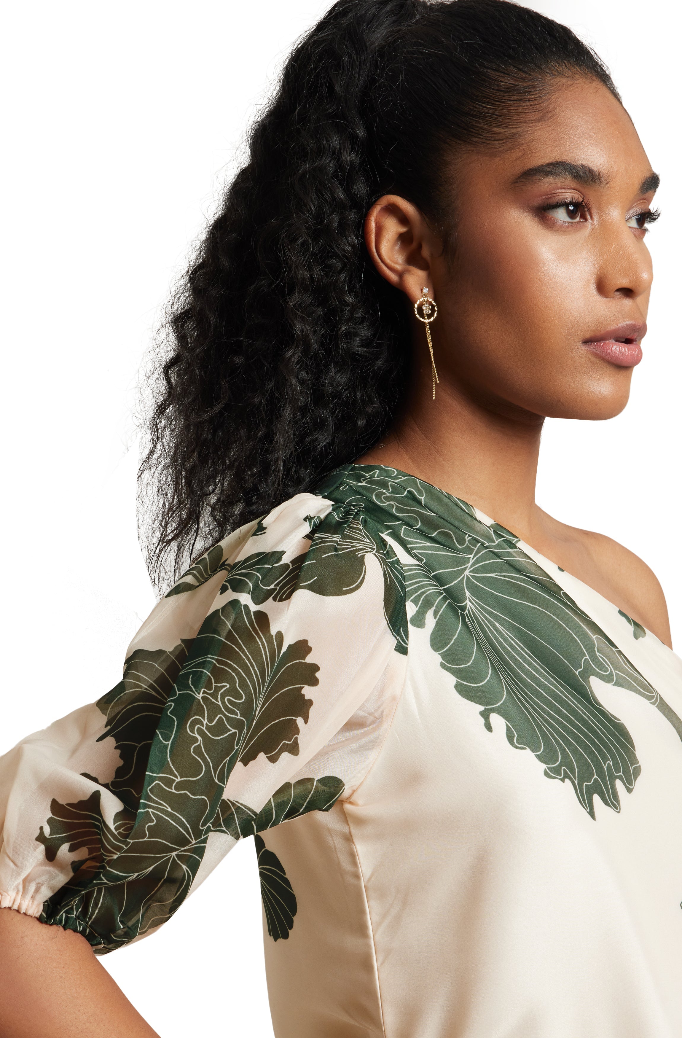Zaccai Women's Cream Organza Floral Top | Grocsy