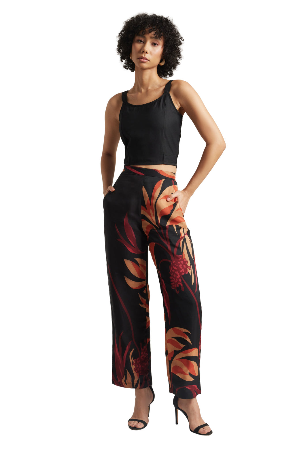Zaccai Women's Black Organza Abstract Co-ord Set | Grocsy