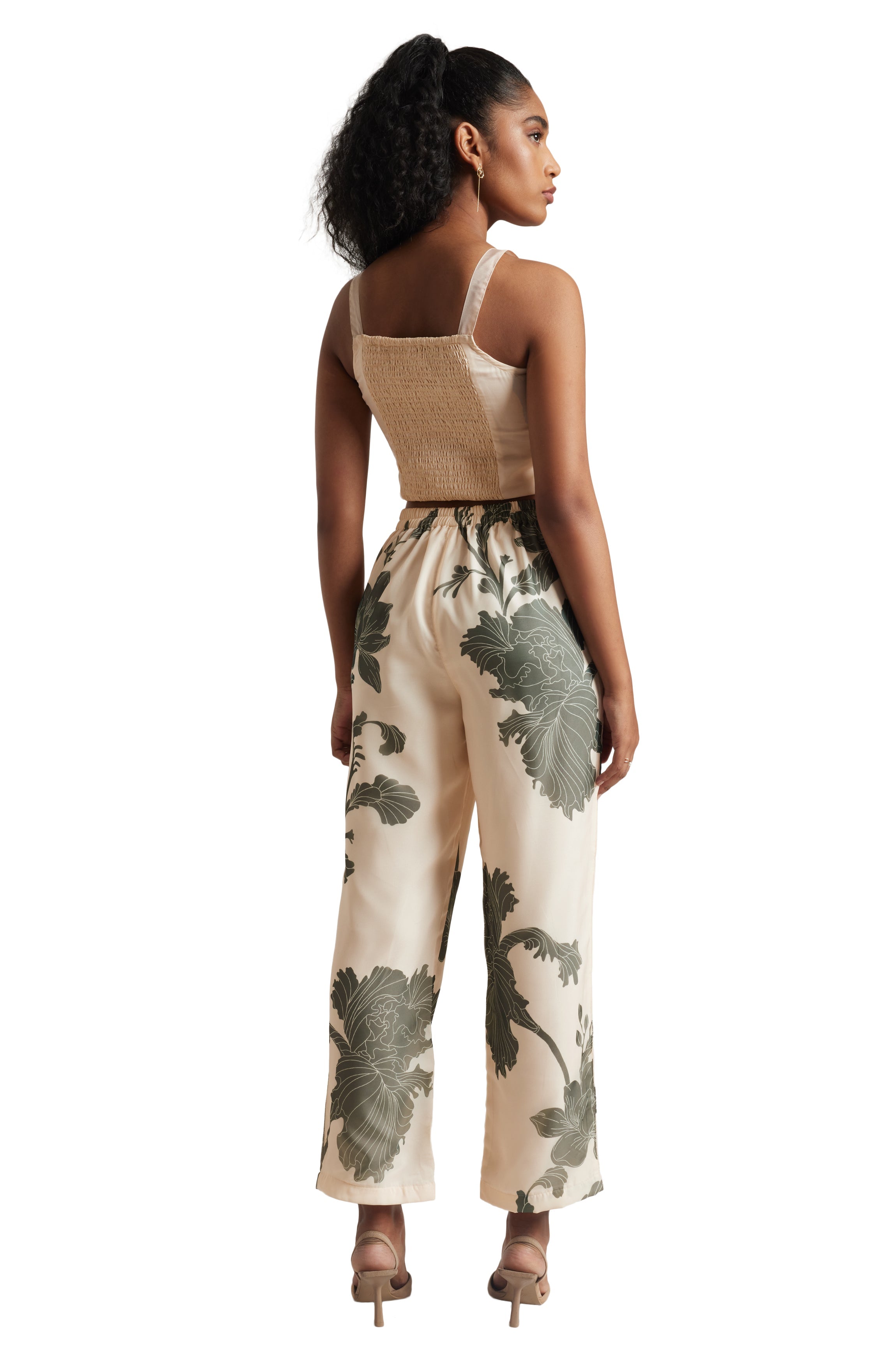 Zaccai Women's Cream Organza Floral Co-ord Set | Grocsy