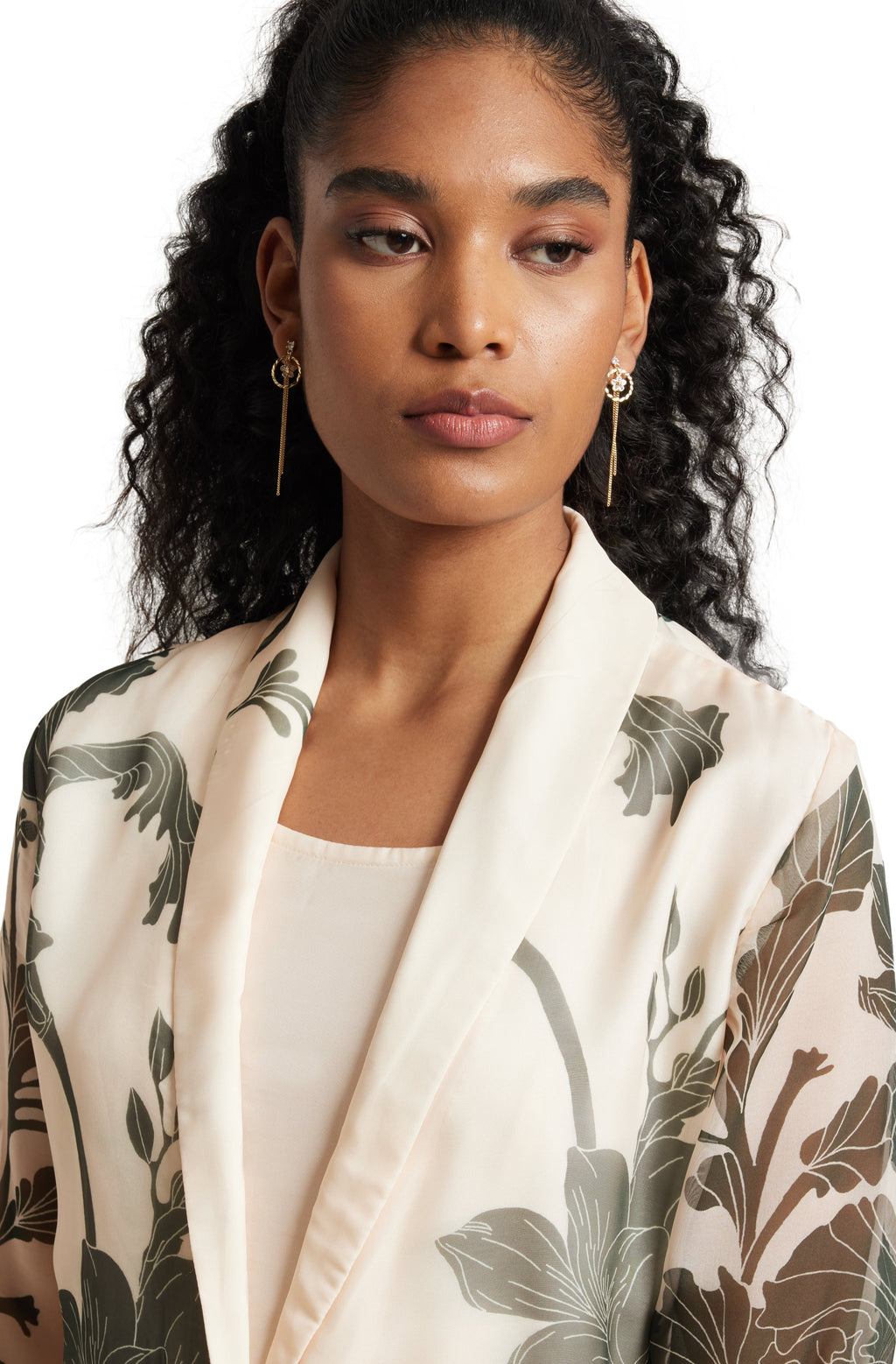 Zaccai Women's Cream Organza Floral Co-ord Set | Grocsy