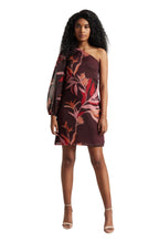 Zaccai Women's Wine Organza Floral Dress | Grocsy