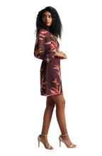 Zaccai Women's Wine Organza Floral Dress | Grocsy