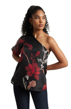 Zaccai Women's Black Organza Floral Top | Grocsy