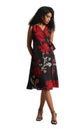 Zaccai Women's Black Organza Floral Dress | Grocsy