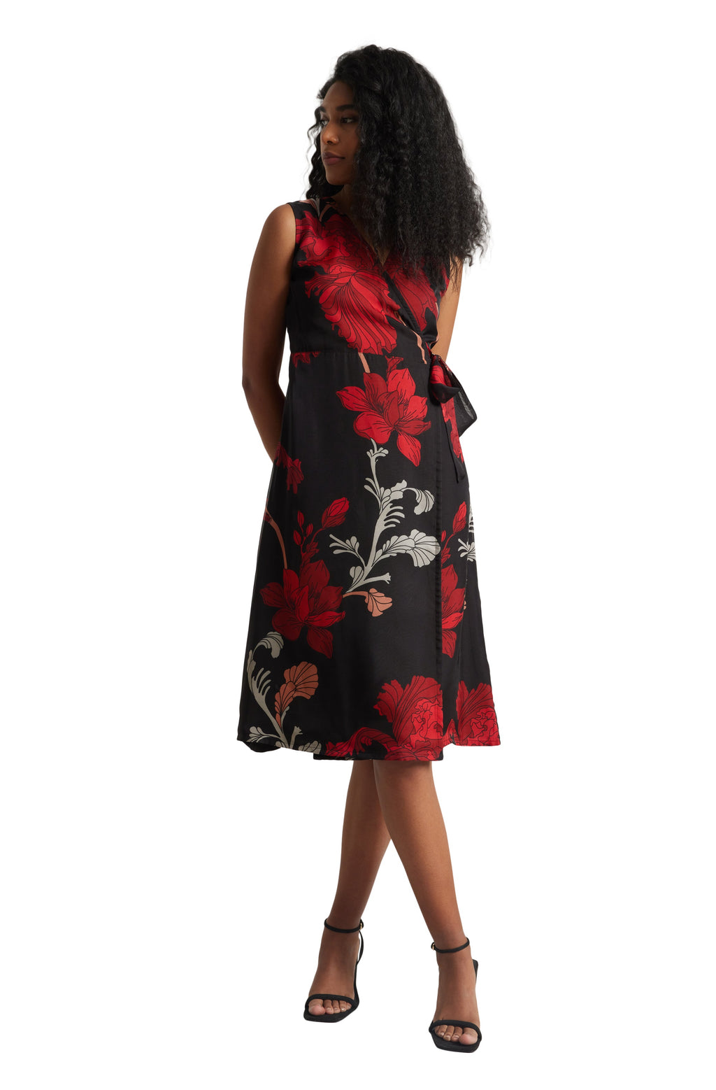 Zaccai Women's Black Organza Floral Dress | Grocsy
