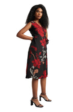 Zaccai Women's Black Organza Floral Dress | Grocsy
