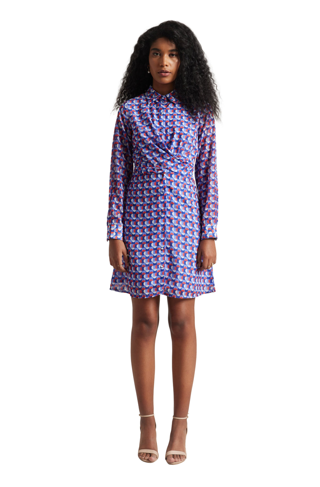 Zaccai Women's Purple Georgette Geometric Dress | Grocsy