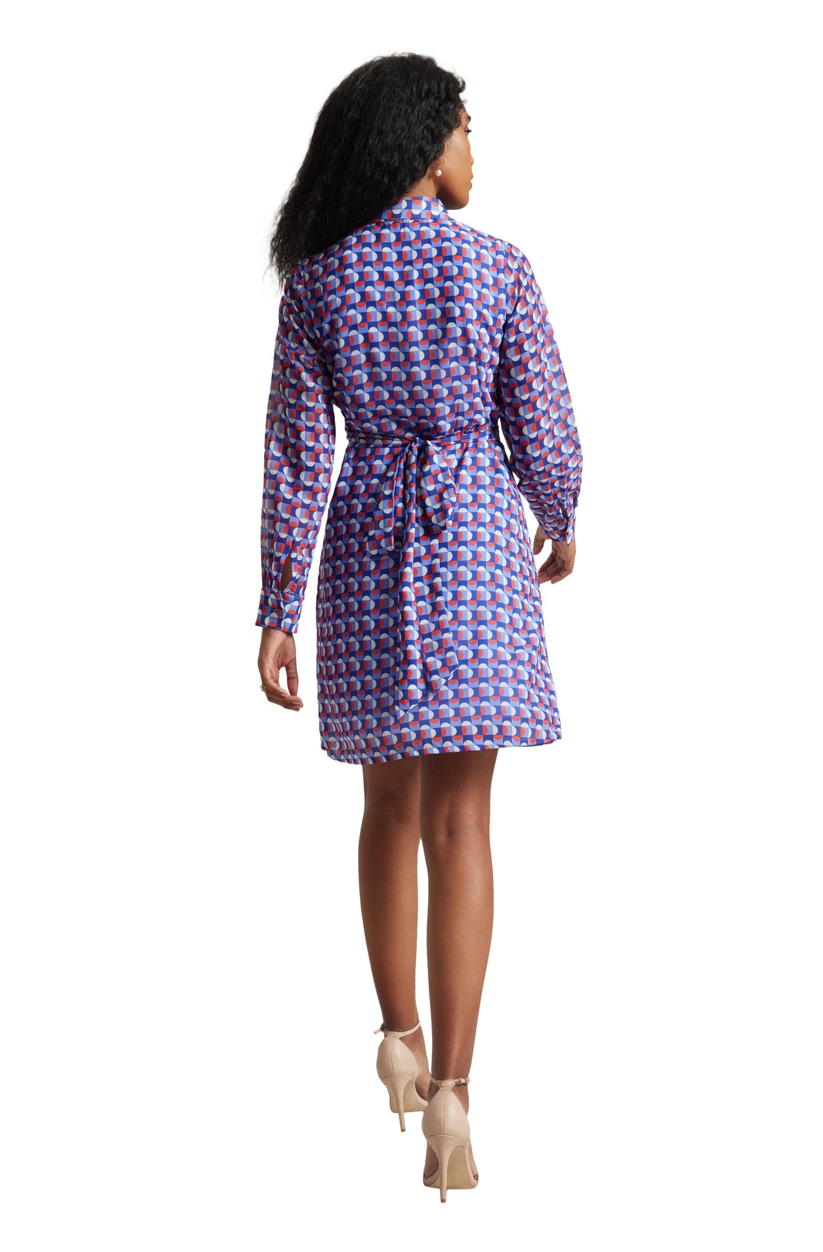 Zaccai Women's Purple Georgette Geometric Dress | Grocsy