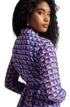 Zaccai Women's Purple Georgette Geometric Dress | Grocsy