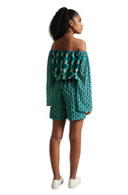 Zaccai Women's Teal Georgette Geometric Co-ord Set | Grocsy