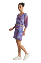 Zaccai Women's Purple Georgette Geometric Co-ord Set | Grocsy