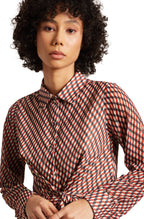 Zaccai Women's Brown Georgette Geometric Dress | Grocsy
