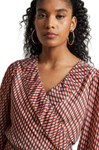 Zaccai Women's Brown Georgette Geometric Co-ord Set | Grocsy