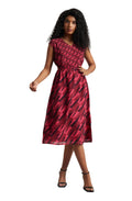 Zaccai Women's Pink Georgette Geometric Dress | Grocsy