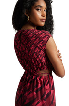 Zaccai Women's Pink Georgette Geometric Dress | Grocsy