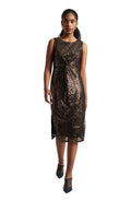 Zaccai Women's Black Poly Elastane Sequined Dress | Grocsy