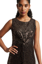 Zaccai Women's Black Poly Elastane Sequined Dress | Grocsy