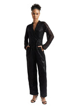 Zaccai Women's Black Poly Elastane Sequined Jumpsuit | Grocsy