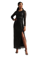 Zaccai Women's Black Poly Elastane Sequined Dress | Grocsy