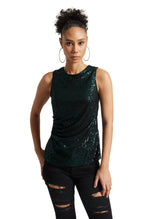 Zaccai Women's Black Poly Elastane Sequined Top | Grocsy