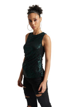Zaccai Women's Black Poly Elastane Sequined Top | Grocsy