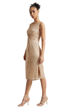 Zaccai Women's Champagne Poly Elastane Sequined Dress | Grocsy