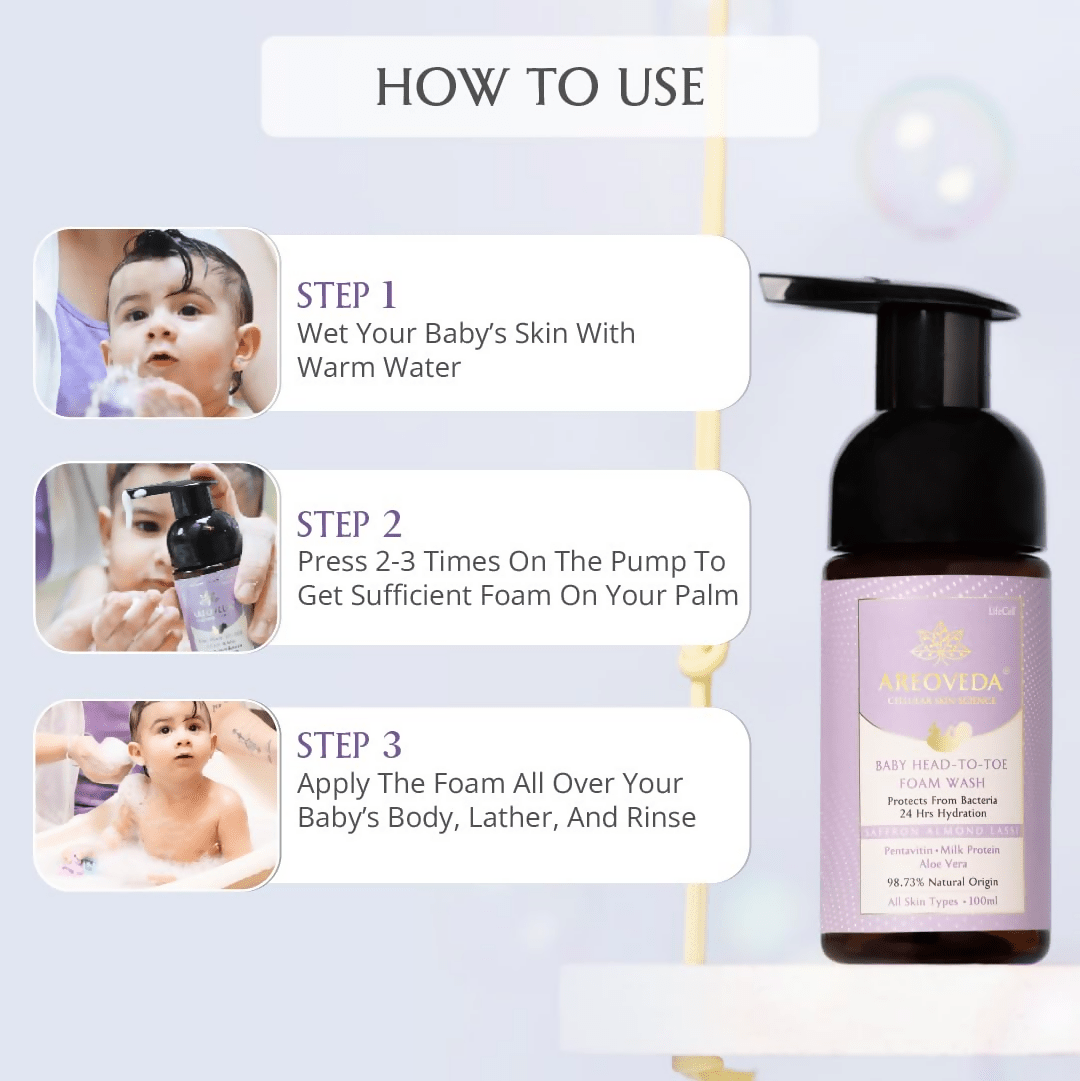 AreoVeda Baby Head-To-Toe Foam Wash | Grocsy