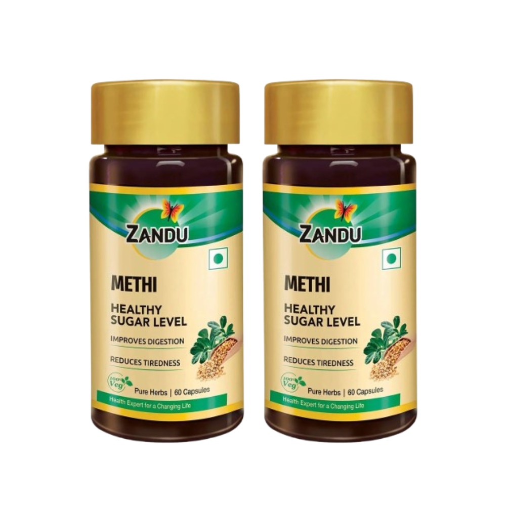 Zandu Methi Healthy Sugar Level Capsules | Grocsy