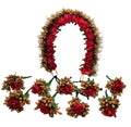 Red Hair Gajra With Brooches | Grocsy