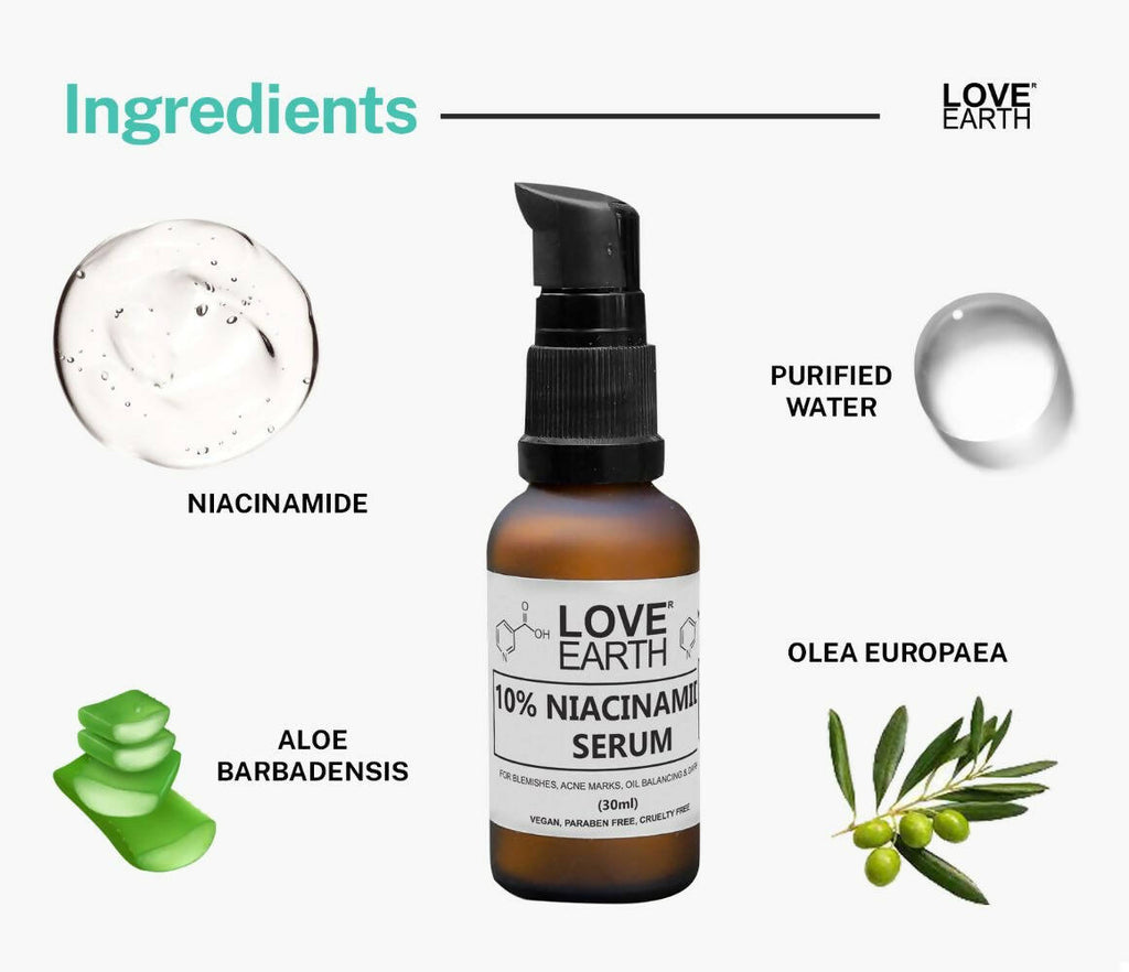 Love Earth 10% Niacinamide Serum | Grocsy